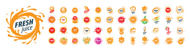 一套崭新的白底标志图片下载