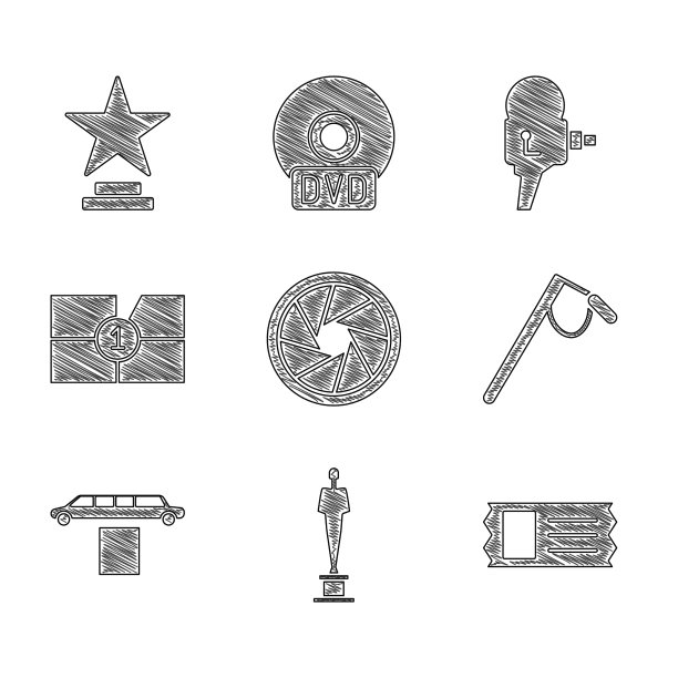 设置相机快门电影奖杯电影票图片下载