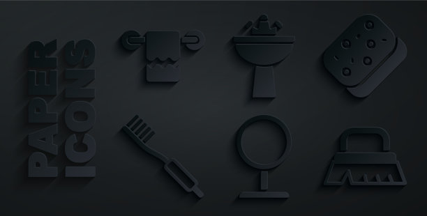 设置圆形化妆镜海绵牙刷刷图片下载