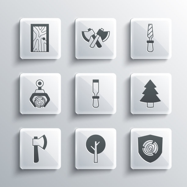 集树原木圣诞树凿子工具图片下载