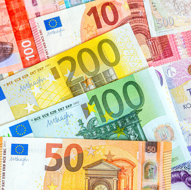 欧元钞票作为货币背景图片下载