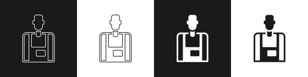 设置卖家图标孤立的黑色和白色图片下载