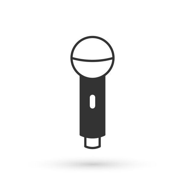 灰色麦克风图标孤立在白色背景图片下载