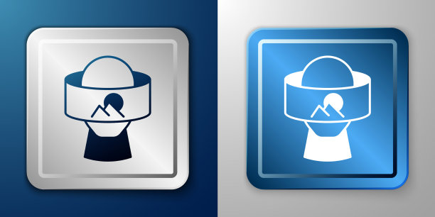 白色虚拟现实眼镜图标孤立上图片下载