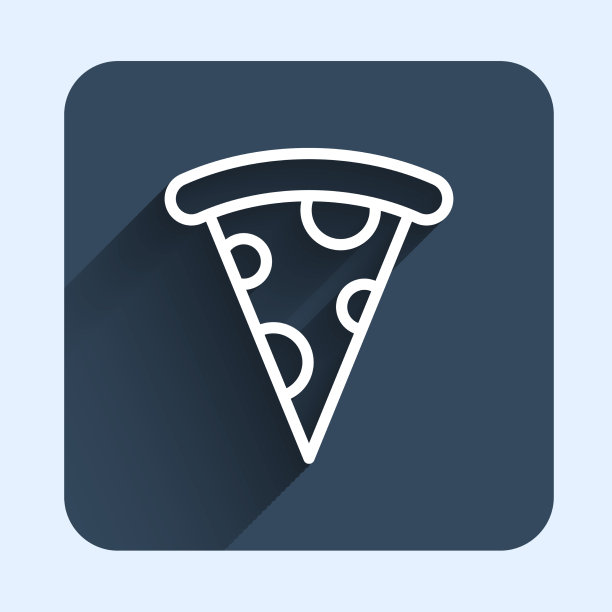 白线披萨片图标孤立用长图片下载