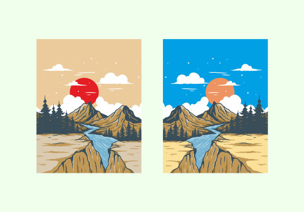 山崖间的河流图片下载