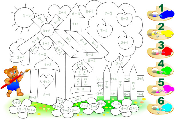 儿童加法数学练习图片下载