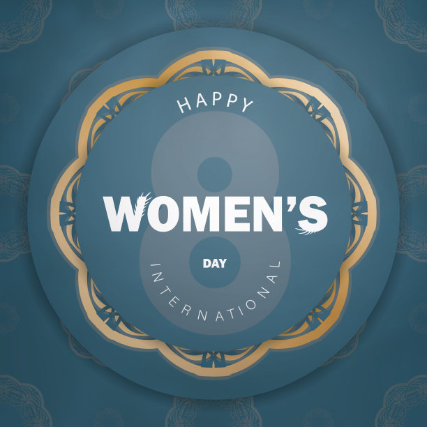 蓝色的国际妇女节传单模板图片下载