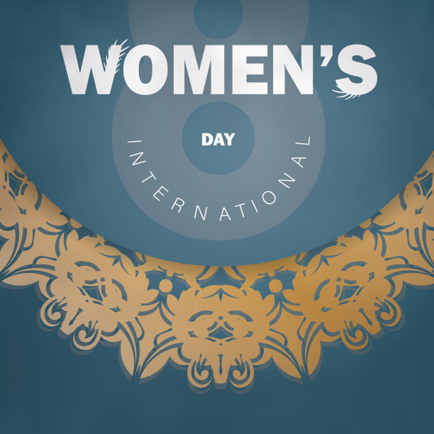 传单8 3月国际妇女节蓝色图片下载