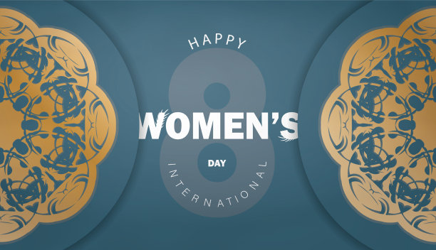 节日传单国际妇女节蓝色与图片下载