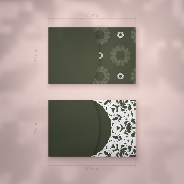 体面的墨绿色古董名片图片下载