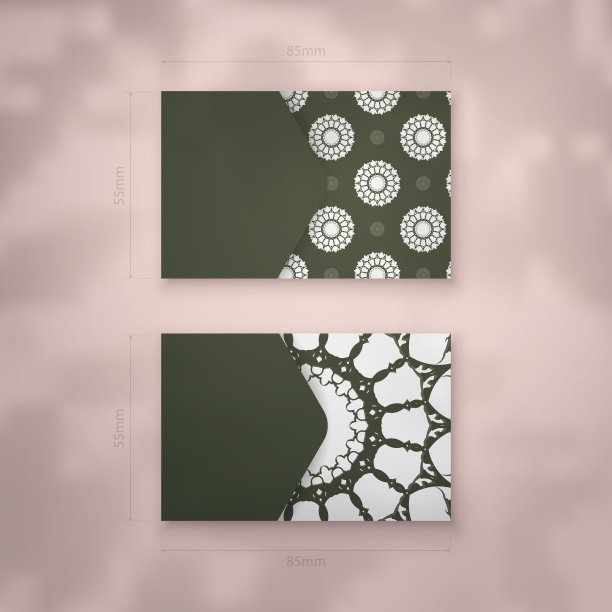 深绿色名片配豪华的白色图片下载