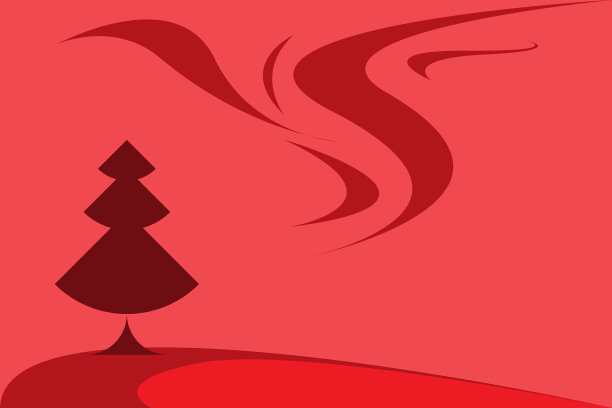 圣诞贺卡与松树图片下载