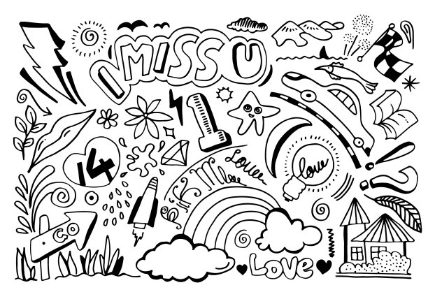 手绘创意艺术涂鸦设计概念图片下载