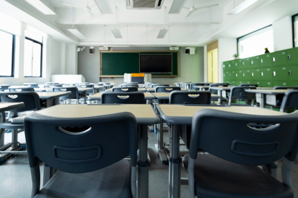 空教室里放着桌椅图片下载