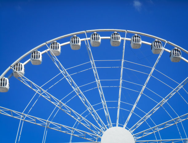 背景是蓝天和摩天轮的一部分图片下载
