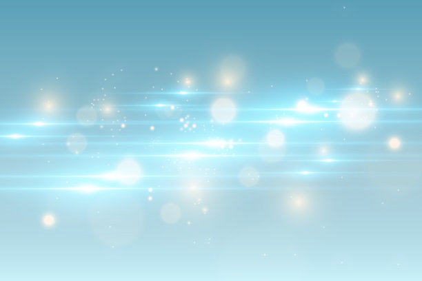 浅蓝色矢量特效。在黑暗的背景上发光美丽明亮的线条。图片下载