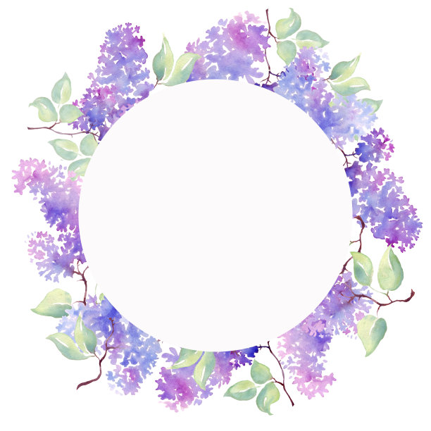 淡紫色的框架。水彩插图。手绘图片下载
