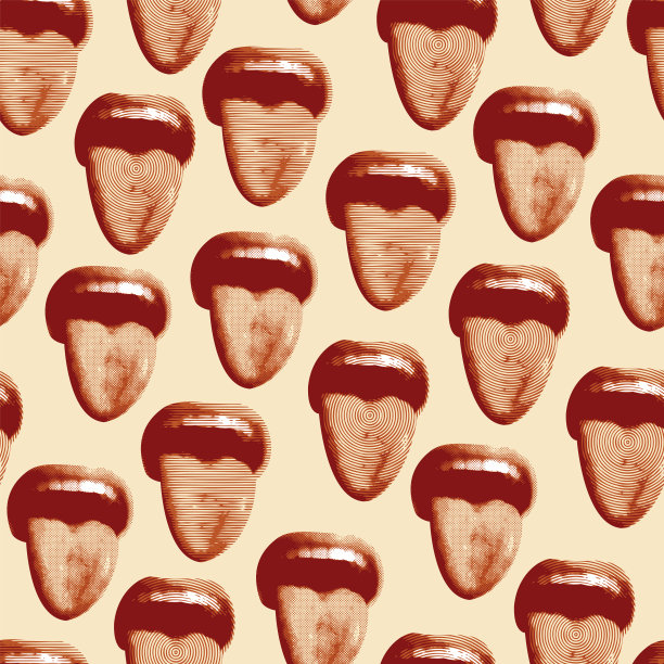无缝图案与少女的嘴和舌头图片下载