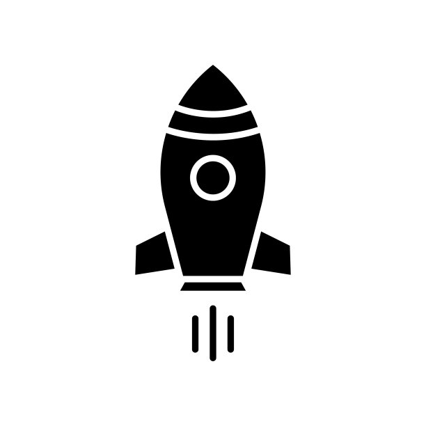 火箭图标矢量。交通、空中交通工具。固体图标风格，字形。简单的设计插图编辑图片下载