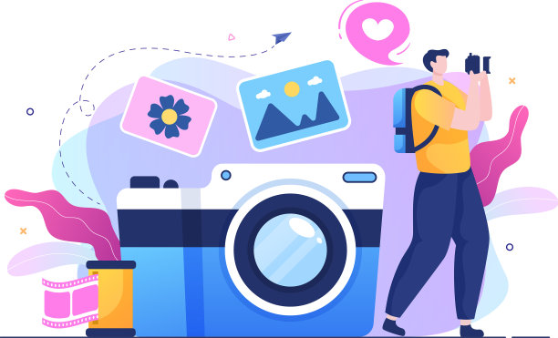 摄影师平面设计背景与相机图片下载