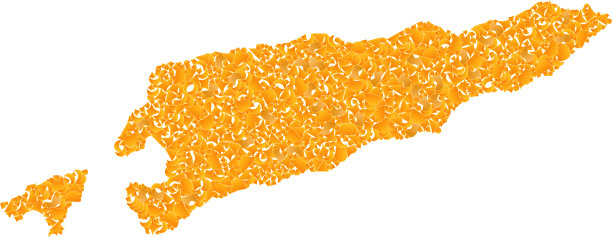 东帝汶马赛克地图-黄金拼贴碎片图片下载