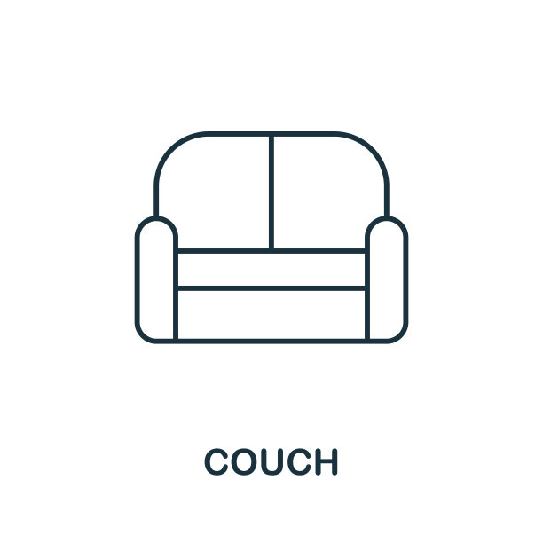 沙发上的图标。家具收藏中的简单插图。创意沙发图标的网页设计，模板，信息图图片下载