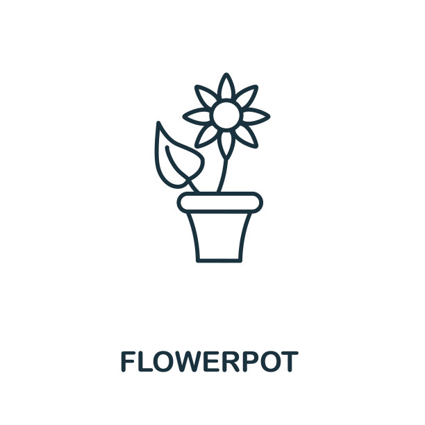 花盆图标。家具收藏中的简单插图。创意花盆图标的网页设计，模板，信息图图片下载