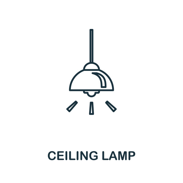 天花板灯的图标。家具收藏中的简单插图。创意天花板灯图标的网页设计，模板，信息图图片下载