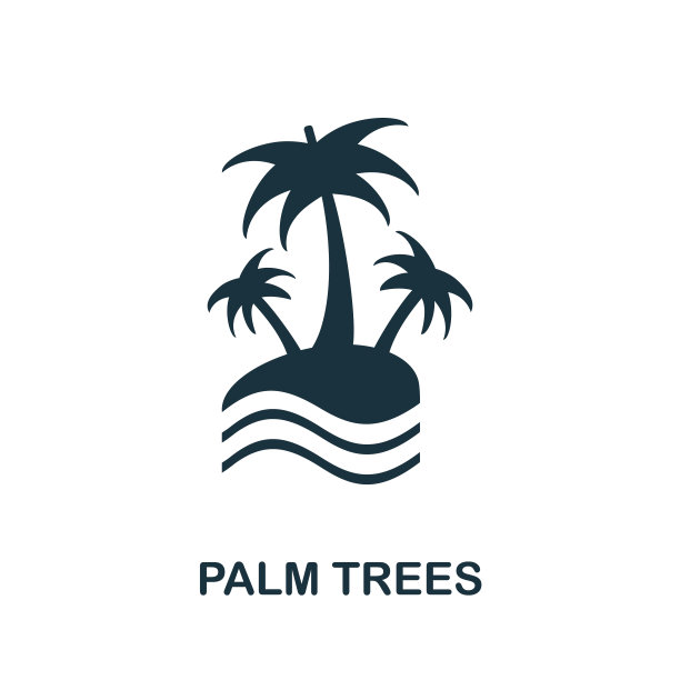 棕榈树图标。来自假期收藏的简单插图。创意棕榈树图标为网页设计，模板，信息图和更多图片下载