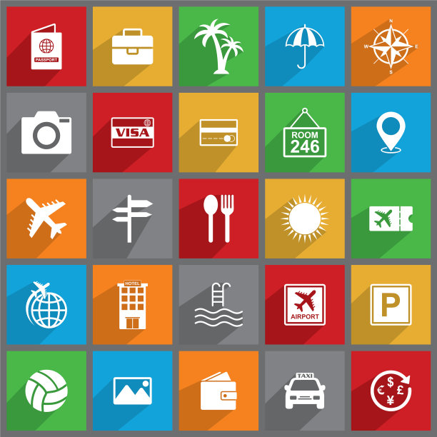 一套旅行图标一套度假图标图片下载
