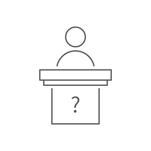 一个人在讲台上讲话的矢量线图标。图片下载