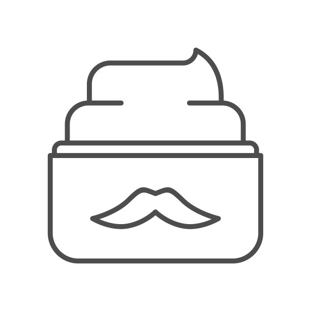 剃须膏线图标-理发店图标，矢量插图图片下载