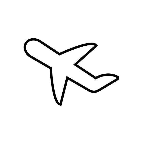 飞机图标。飞机的轮廓孤立在白色背景。简单的矢量平面图标飞机EPS 10图片下载