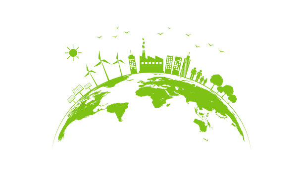 地球上绿色城市的生态概念，世界环境与可持续发展的概念，矢量插图图片下载