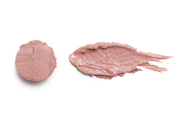 棕色奶油妆样品分离在白色背景。装饰美容涂片。图片下载