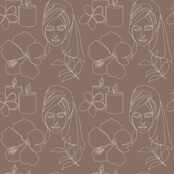 无缝的美丽图案在线条风格图片下载