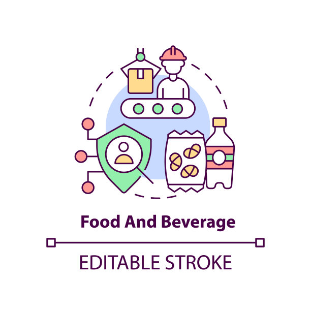 食品和饮料概念图标图片下载