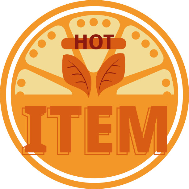 橙色圆形水果特别销售图标矢量风格图片下载