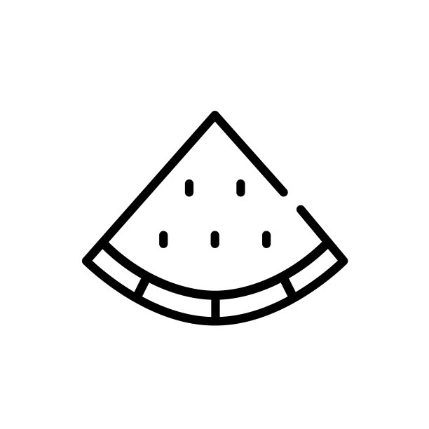 西瓜切片。像素完美，可编辑的笔画线图标图片下载