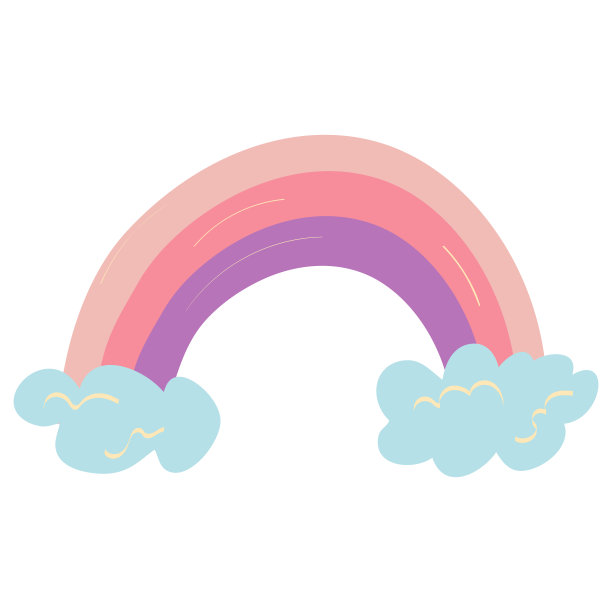 naïve风格的彩虹。矢量平面插图图片下载