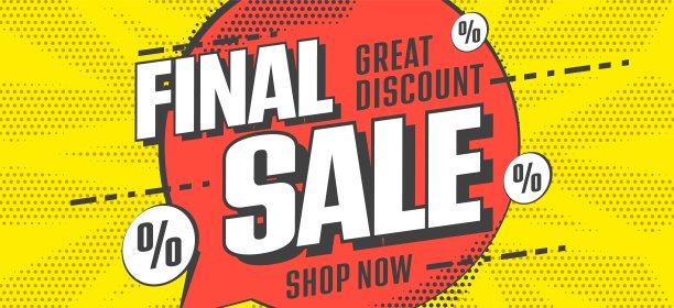 最后的促销，巨大的折扣横幅图片下载