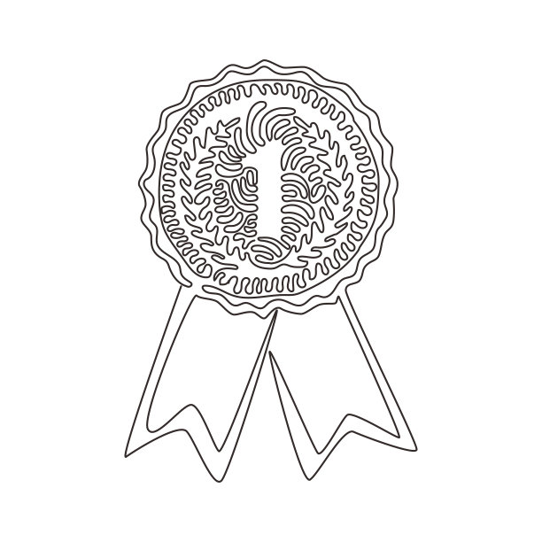 单线连续拉线冠军图片下载