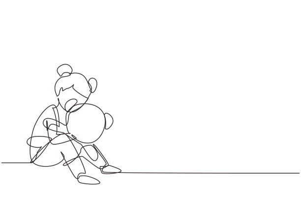 单线画微笑美丽的小图片下载