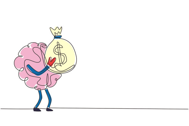 单一连续的线条勾勒出丰富的人脑图片下载