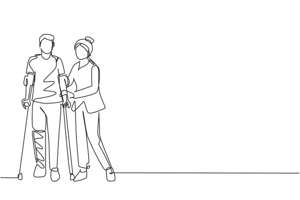 单线画图康复中心图片下载