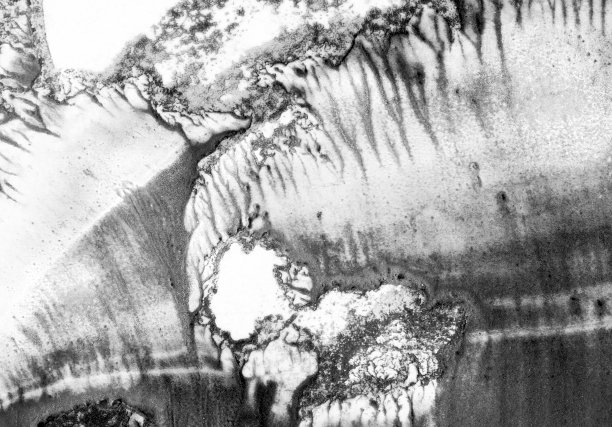 抽象山水水彩手绘插画。黑白水彩景观极简主义图片下载