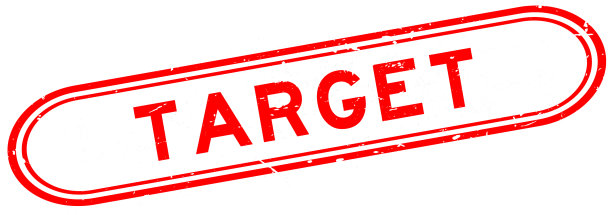 垃圾红色目标字橡胶印章印章在白色图片下载