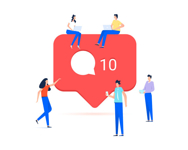 社交媒体概念小人物与评论图片下载