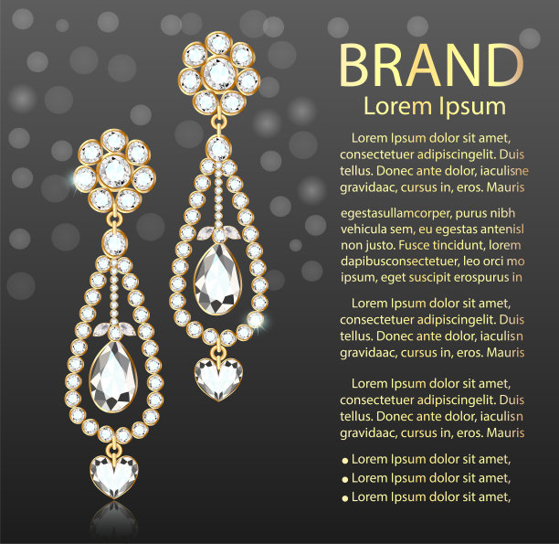 海报珠宝耳环与宝石图片下载